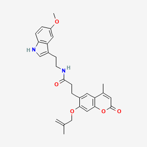 N-[2-(5-methoxy-1H-indol-3-yl)ethyl]-3-{4-methyl-7-[(2-methylprop-2-en-1-yl)oxy]-2-oxo-2H-chromen-6-yl}propanamide