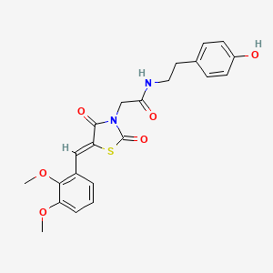 molecular formula C22H22N2O6S B12198603 2-[(5Z)-5-(2,3-dimethoxybenzylidene)-2,4-dioxo-1,3-thiazolidin-3-yl]-N-[2-(4-hydroxyphenyl)ethyl]acetamide 