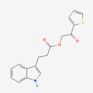 molecular formula C17H15NO3S B12198608 2-oxo-2-(thiophen-2-yl)ethyl 3-(1H-indol-3-yl)propanoate 