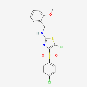 5-chloro-4-(4-chlorobenzenesulfonyl)-N-[(2-methoxyphenyl)methyl]-1,3-thiazol-2-amine