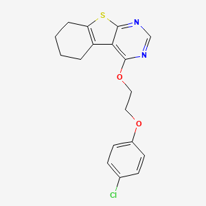 molecular formula C18H17ClN2O2S B12198696 3-[2-(4-Chlorophenoxy)ethoxy]-8-thia-4,6-diazatricyclo[7.4.0.0^{2,7}]trideca-1(9),2,4,6-tetraene 