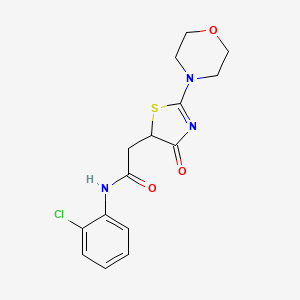 molecular formula C15H16ClN3O3S B12198704 N-(2-chlorophenyl)-2-[2-(morpholin-4-yl)-4-oxo-4,5-dihydro-1,3-thiazol-5-yl]acetamide 