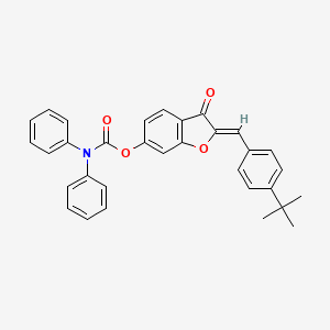 (2Z)-2-(4-tert-butylbenzylidene)-3-oxo-2,3-dihydro-1-benzofuran-6-yl diphenylcarbamate