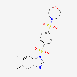 molecular formula C19H21N3O5S2 B1219873 4-[4-[(5,6-Dimethyl-1-benzimidazolyl)sulfonyl]phenyl]sulfonylmorpholine 