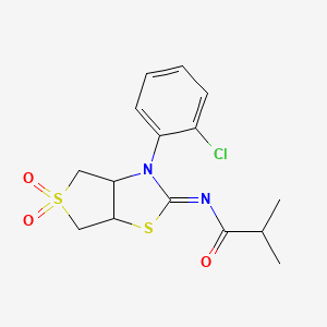 molecular formula C15H17ClN2O3S2 B12198736 N-[(2Z)-3-(2-chlorophenyl)-5,5-dioxidotetrahydrothieno[3,4-d][1,3]thiazol-2(3H)-ylidene]-2-methylpropanamide 