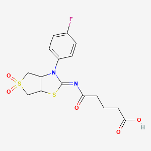 5-{[(2Z)-3-(4-fluorophenyl)-5,5-dioxidotetrahydrothieno[3,4-d][1,3]thiazol-2(3H)-ylidene]amino}-5-oxopentanoic acid