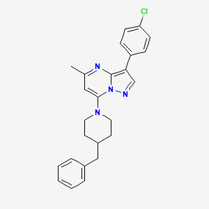 molecular formula C25H25ClN4 B12198766 7-(4-Benzylpiperidin-1-yl)-3-(4-chlorophenyl)-5-methylpyrazolo[1,5-a]pyrimidine 