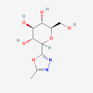 molecular formula C9H14N2O6 B1219878 2-(beta-D-Glucopyranosyl)-5-methyl-1,3,4-oxadiazole 