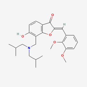 (2Z)-7-{[bis(2-methylpropyl)amino]methyl}-2-(2,3-dimethoxybenzylidene)-6-hydroxy-1-benzofuran-3(2H)-one