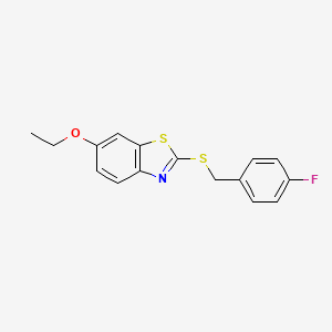 molecular formula C16H14FNOS2 B1219881 6-Ethoxy-2-[(4-fluorophenyl)methylthio]-1,3-benzothiazole 