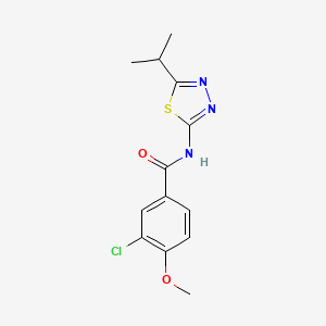 molecular formula C13H14ClN3O2S B12198815 3-chloro-4-methoxy-N-[5-(propan-2-yl)-1,3,4-thiadiazol-2-yl]benzamide 