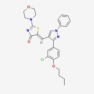 (5Z)-5-{[3-(4-butoxy-3-chlorophenyl)-1-phenyl-1H-pyrazol-4-yl]methylidene}-2-(morpholin-4-yl)-1,3-thiazol-4(5H)-one