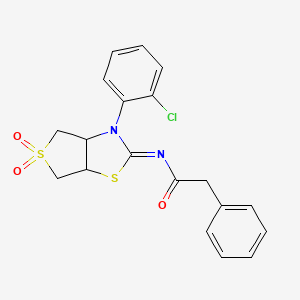 N-[(2E)-3-(2-chlorophenyl)-5,5-dioxidotetrahydrothieno[3,4-d][1,3]thiazol-2(3H)-ylidene]-2-phenylacetamide