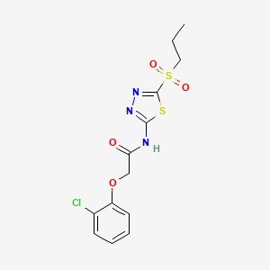 2-(2-chlorophenoxy)-N-[(2Z)-5-(propylsulfonyl)-1,3,4-thiadiazol-2(3H)-ylidene]acetamide