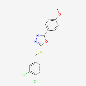 molecular formula C16H12Cl2N2O2S B12198894 2-[(3,4-Dichlorobenzyl)sulfanyl]-5-(4-methoxyphenyl)-1,3,4-oxadiazole 