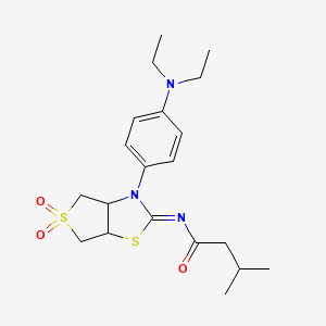 N-[(2Z)-3-[4-(diethylamino)phenyl]-5,5-dioxidotetrahydrothieno[3,4-d][1,3]thiazol-2(3H)-ylidene]-3-methylbutanamide