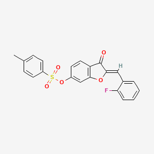 (2Z)-2-(2-fluorobenzylidene)-3-oxo-2,3-dihydro-1-benzofuran-6-yl 4-methylbenzenesulfonate