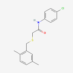 molecular formula C17H18ClNOS B12198908 2-[(2,5-dimethylphenyl)methylthio]-N-(4-chlorophenyl)acetamide 