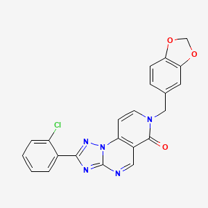 molecular formula C22H14ClN5O3 B12198933 7-(1,3-benzodioxol-5-ylmethyl)-2-(2-chlorophenyl)pyrido[3,4-e][1,2,4]triazolo[1,5-a]pyrimidin-6(7H)-one 