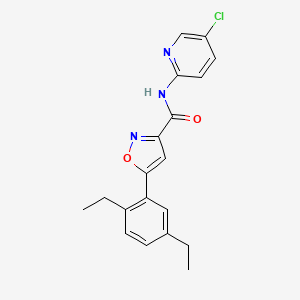 molecular formula C19H18ClN3O2 B12198965 N-(5-chloropyridin-2-yl)-5-(2,5-diethylphenyl)-1,2-oxazole-3-carboxamide 