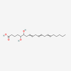 molecular formula C20H34O4 B1219898 5,6-Dihydroxyeicosa-8,11,14-trienoic acid 