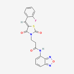 N-benzo[c]1,2,5-oxadiazol-4-yl-3-{5-[(2-fluorophenyl)methylene]-2,4-dioxo(1,3-thiazolidin-3-yl)}propanamide