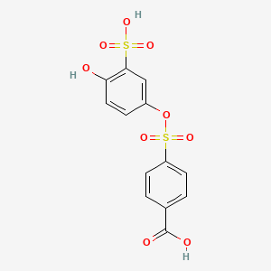 molecular formula C13H10O9S2 B1219900 2-Hydroxy-5-(4-carboxybenzenesulfonyloxy)benzene sulfonic acid CAS No. 83285-81-8