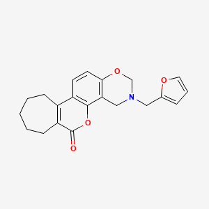 3-(2-furylmethyl)-3,4,8,9,10,11-hexahydro-2H-cyclohepta[3,4]chromeno[8,7-e][1,3]oxazin-6(7H)-one