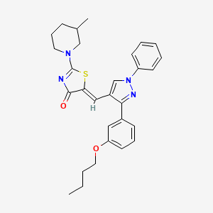 molecular formula C29H32N4O2S B12199024 (5Z)-5-{[3-(3-butoxyphenyl)-1-phenyl-1H-pyrazol-4-yl]methylidene}-2-(3-methylpiperidin-1-yl)-1,3-thiazol-4(5H)-one 