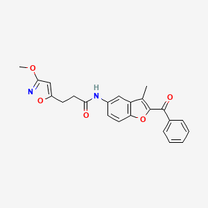 3-(3-methoxy-1,2-oxazol-5-yl)-N-[3-methyl-2-(phenylcarbonyl)-1-benzofuran-5-yl]propanamide