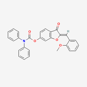 (2Z)-2-(2-methoxybenzylidene)-3-oxo-2,3-dihydro-1-benzofuran-6-yl diphenylcarbamate