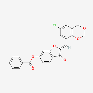 (2Z)-2-[(6-chloro-4H-1,3-benzodioxin-8-yl)methylidene]-3-oxo-2,3-dihydro-1-benzofuran-6-yl benzoate