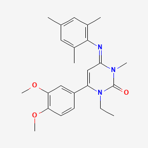 B1219914 6-(3,4-Dimethoxyphenyl)-1-ethyl-4-mesitylimino-3-methyl-3,4-dihydro-2(1H)-pyrimidinone CAS No. 94936-90-0