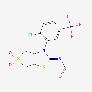 N-[(2Z)-3-[2-chloro-5-(trifluoromethyl)phenyl]-5,5-dioxidotetrahydrothieno[3,4-d][1,3]thiazol-2(3H)-ylidene]acetamide