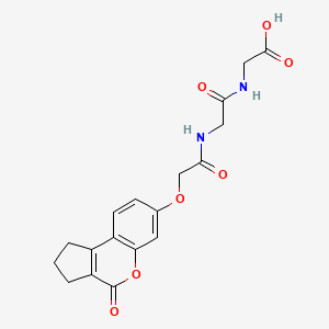 molecular formula C18H18N2O7 B12199194 N-{[(4-oxo-1,2,3,4-tetrahydrocyclopenta[c]chromen-7-yl)oxy]acetyl}glycylglycine 