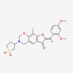 (7Z)-7-(2,4-dimethoxybenzylidene)-3-(1,1-dioxidotetrahydrothiophen-3-yl)-9-methyl-3,4-dihydro-2H-furo[3,2-g][1,3]benzoxazin-6(7H)-one