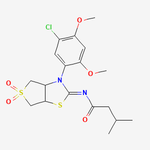 N-[(2Z)-3-(5-chloro-2,4-dimethoxyphenyl)-5,5-dioxidotetrahydrothieno[3,4-d][1,3]thiazol-2(3H)-ylidene]-3-methylbutanamide