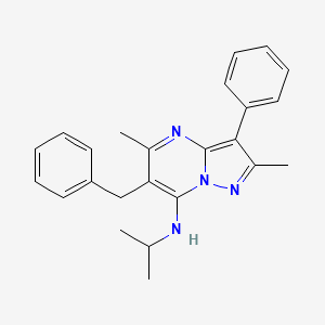 6-benzyl-2,5-dimethyl-3-phenyl-N-(propan-2-yl)pyrazolo[1,5-a]pyrimidin-7-amine