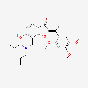 molecular formula C25H31NO6 B12199286 (2Z)-7-[(dipropylamino)methyl]-6-hydroxy-2-(2,4,5-trimethoxybenzylidene)-1-benzofuran-3(2H)-one 