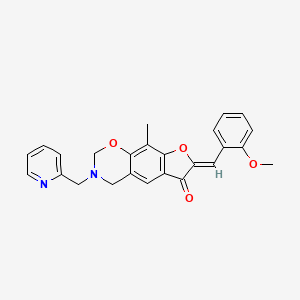 (7Z)-7-(2-methoxybenzylidene)-9-methyl-3-(pyridin-2-ylmethyl)-3,4-dihydro-2H-furo[3,2-g][1,3]benzoxazin-6(7H)-one