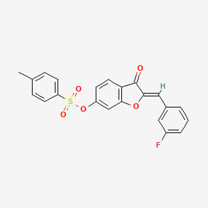 (2Z)-2-(3-fluorobenzylidene)-3-oxo-2,3-dihydro-1-benzofuran-6-yl 4-methylbenzenesulfonate