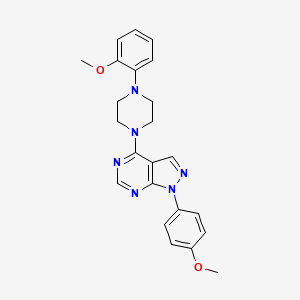 molecular formula C23H24N6O2 B12199324 1-(4-methoxyphenyl)-4-[4-(2-methoxyphenyl)piperazin-1-yl]-1H-pyrazolo[3,4-d]pyrimidine 