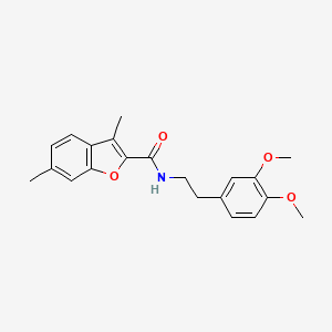 molecular formula C21H23NO4 B12199327 N-[2-(3,4-dimethoxyphenyl)ethyl]-3,6-dimethyl-1-benzofuran-2-carboxamide 