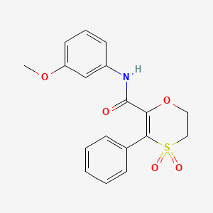 N-(3-methoxyphenyl)-3-phenyl-5,6-dihydro-1,4-oxathiine-2-carboxamide 4,4-dioxide