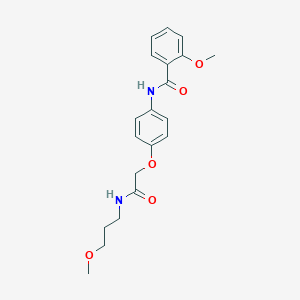 molecular formula C20H24N2O5 B12199357 2-methoxy-N-(4-{[(3-methoxypropyl)carbamoyl]methoxy}phenyl)benzamide 