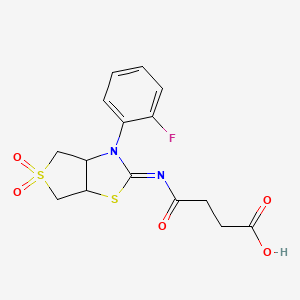 4-{[(2Z)-3-(2-fluorophenyl)-5,5-dioxidotetrahydrothieno[3,4-d][1,3]thiazol-2(3H)-ylidene]amino}-4-oxobutanoic acid