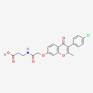 molecular formula C21H18ClNO6 B12199407 3-[(2-{[3-(4-chlorophenyl)-2-methyl-4-oxo-4H-chromen-7-yl]oxy}acetyl)amino]propanoic acid 