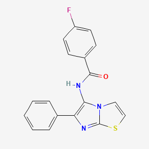 4-fluoro-N-(6-phenylimidazo[2,1-b][1,3]thiazol-5-yl)benzamide