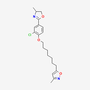 molecular formula C21H27ClN2O3 B1219954 5-[7-[2-Chloro-4-(4-methyl-4,5-dihydrooxazol-2-yl)phenoxy]heptyl]-3-methyl-isoxazole 