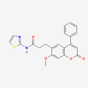 3-(7-methoxy-2-oxo-4-phenyl-2H-chromen-6-yl)-N-(1,3-thiazol-2-yl)propanamide